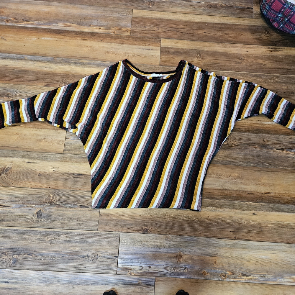 Asymetrical Striped Multicolor Sweater